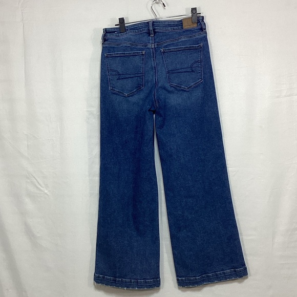 American Eagle Outfitters Blue wide leg distressed Jeans size 10 - Picture 5 of 16
